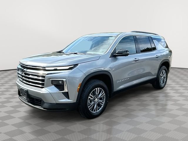 2026 Chevrolet Traverse LT in Sterling Gray Metallic — front three-quarter view