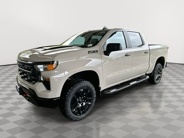 2026 Chevrolet Silverado 1500 Custom Trail Boss in White Sands — front three-quarter view