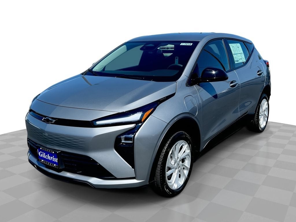 2027 Chevrolet Bolt LT in Sterling Grey Metallic — front three-quarter view