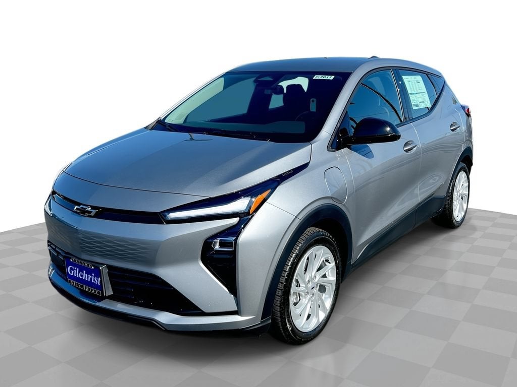 2027 Chevrolet Bolt LT in Sterling Grey Metallic — front three-quarter view