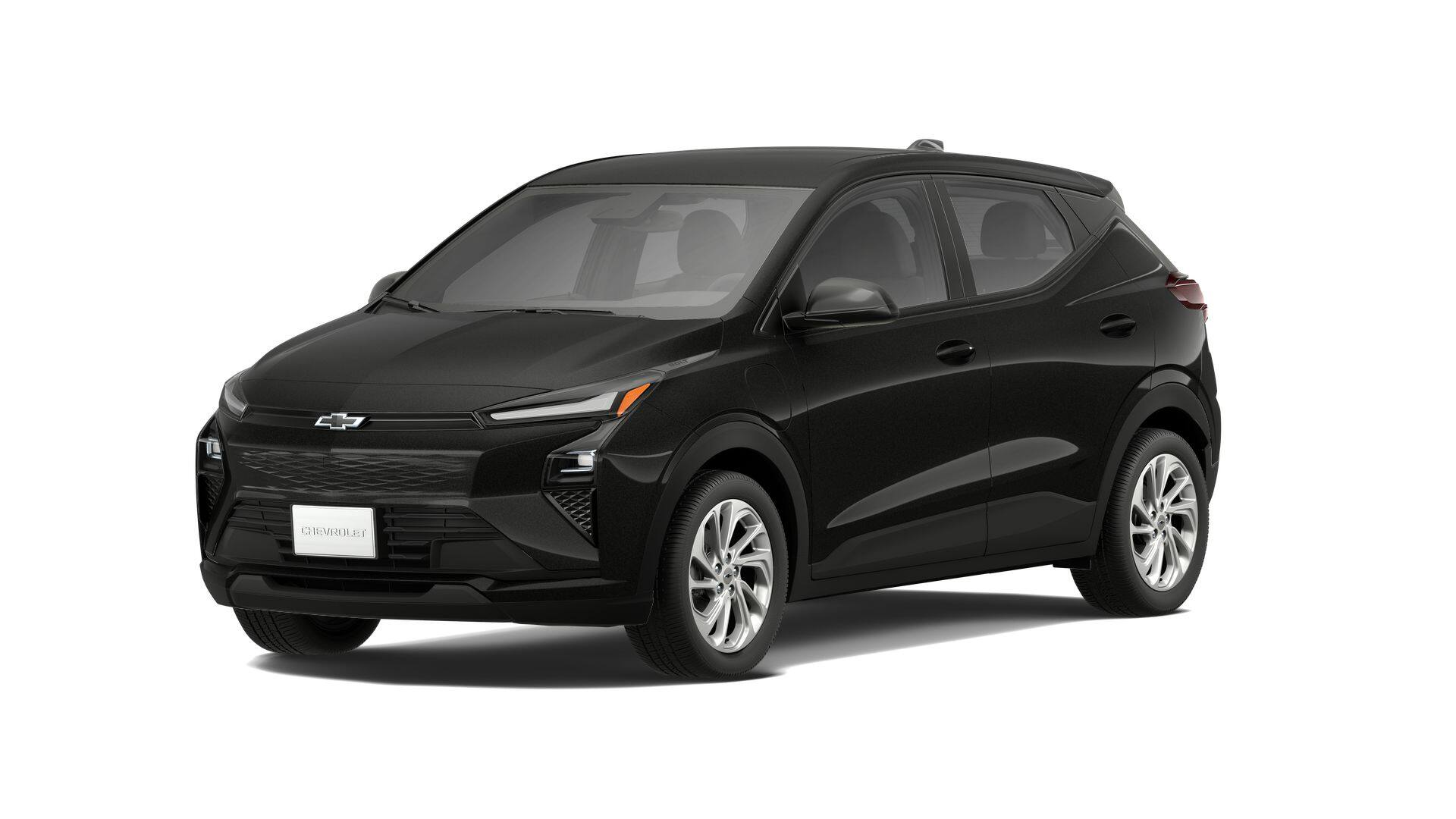 2027 Chevrolet Bolt LT in Mosaic Black Metallic — front three-quarter view
