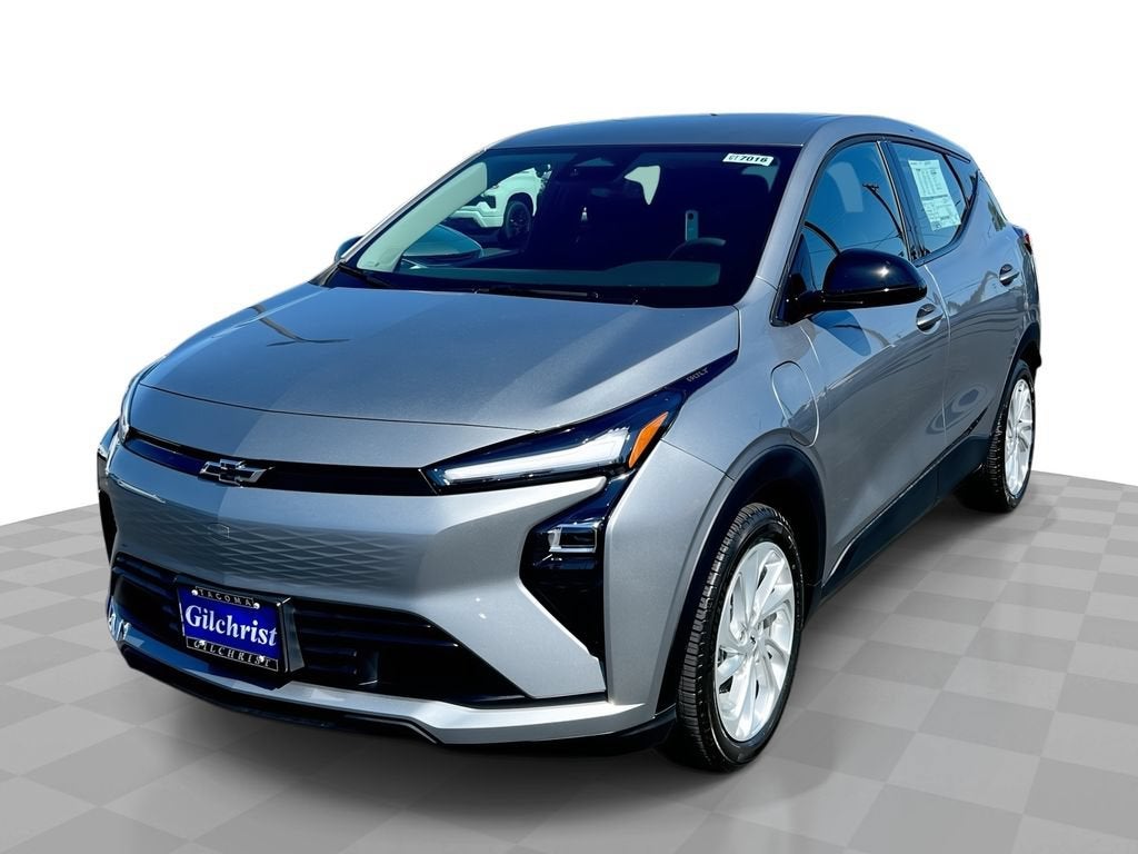 2027 Chevrolet Bolt LT in Sterling Grey Metallic — front three-quarter view