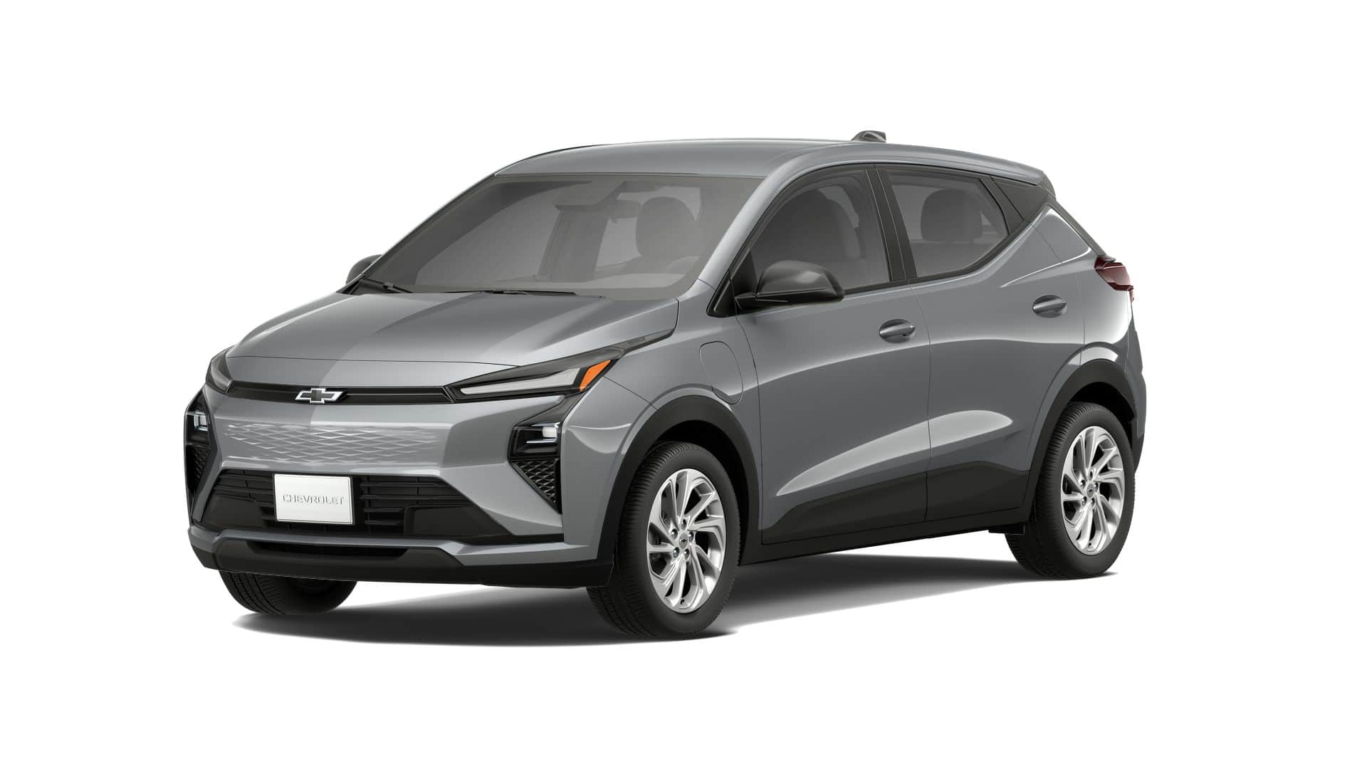 2027 Chevrolet Bolt LT in Sterling Grey Metallic — front three-quarter view