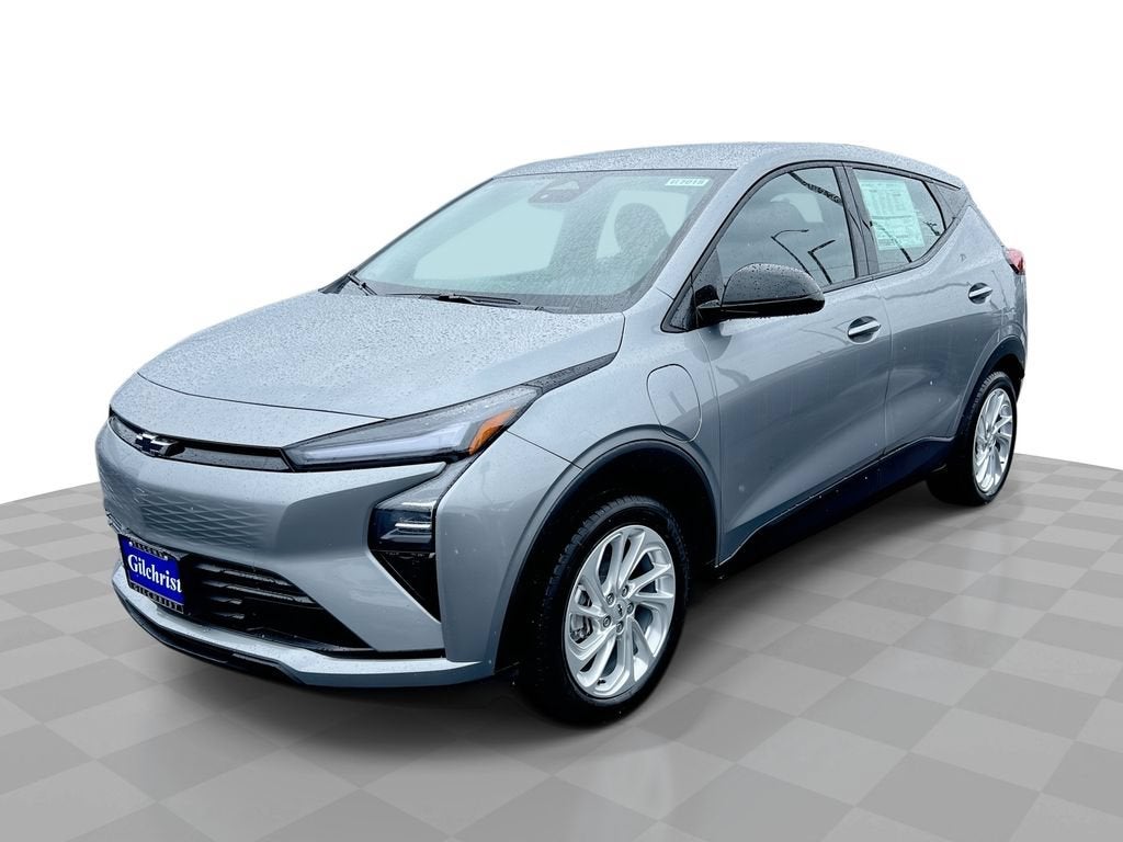 2027 Chevrolet Bolt LT in Sterling Grey Metallic — front three-quarter view