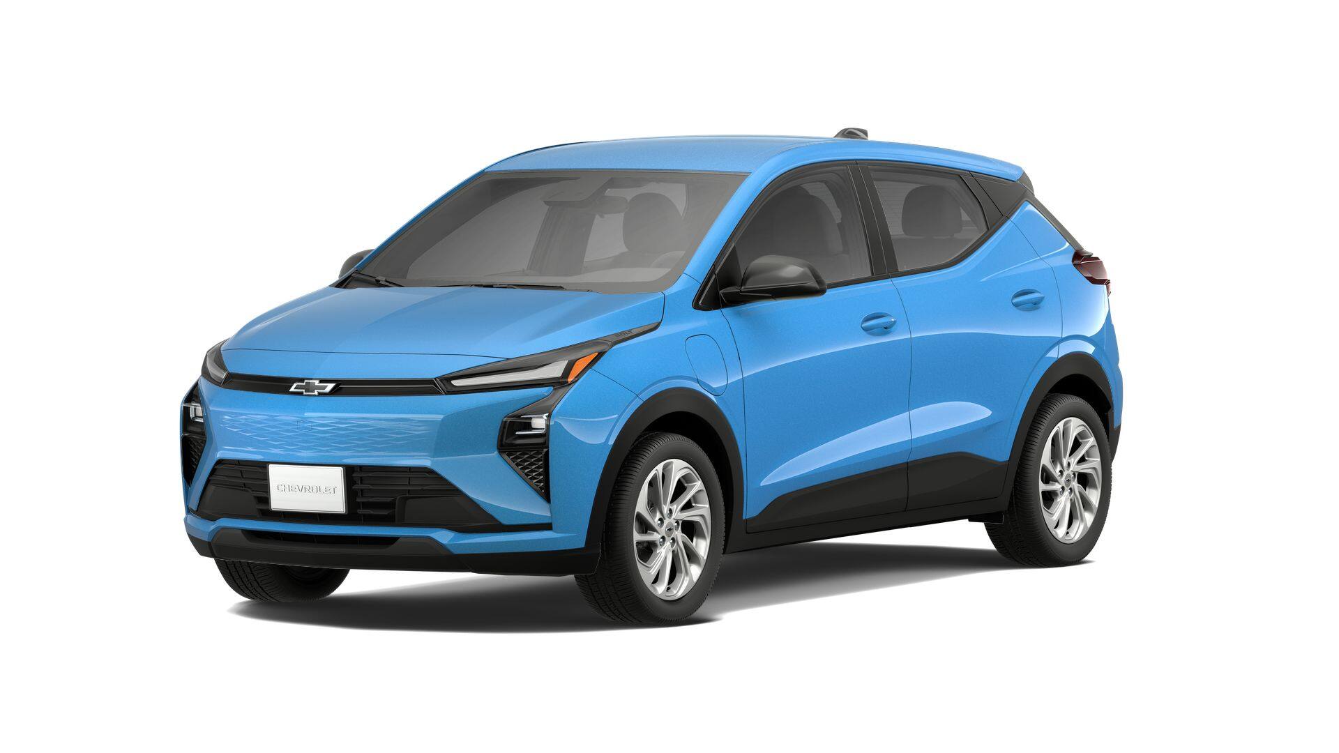 2027 Chevrolet Bolt LT in Marina Blue Metallic — front three-quarter view