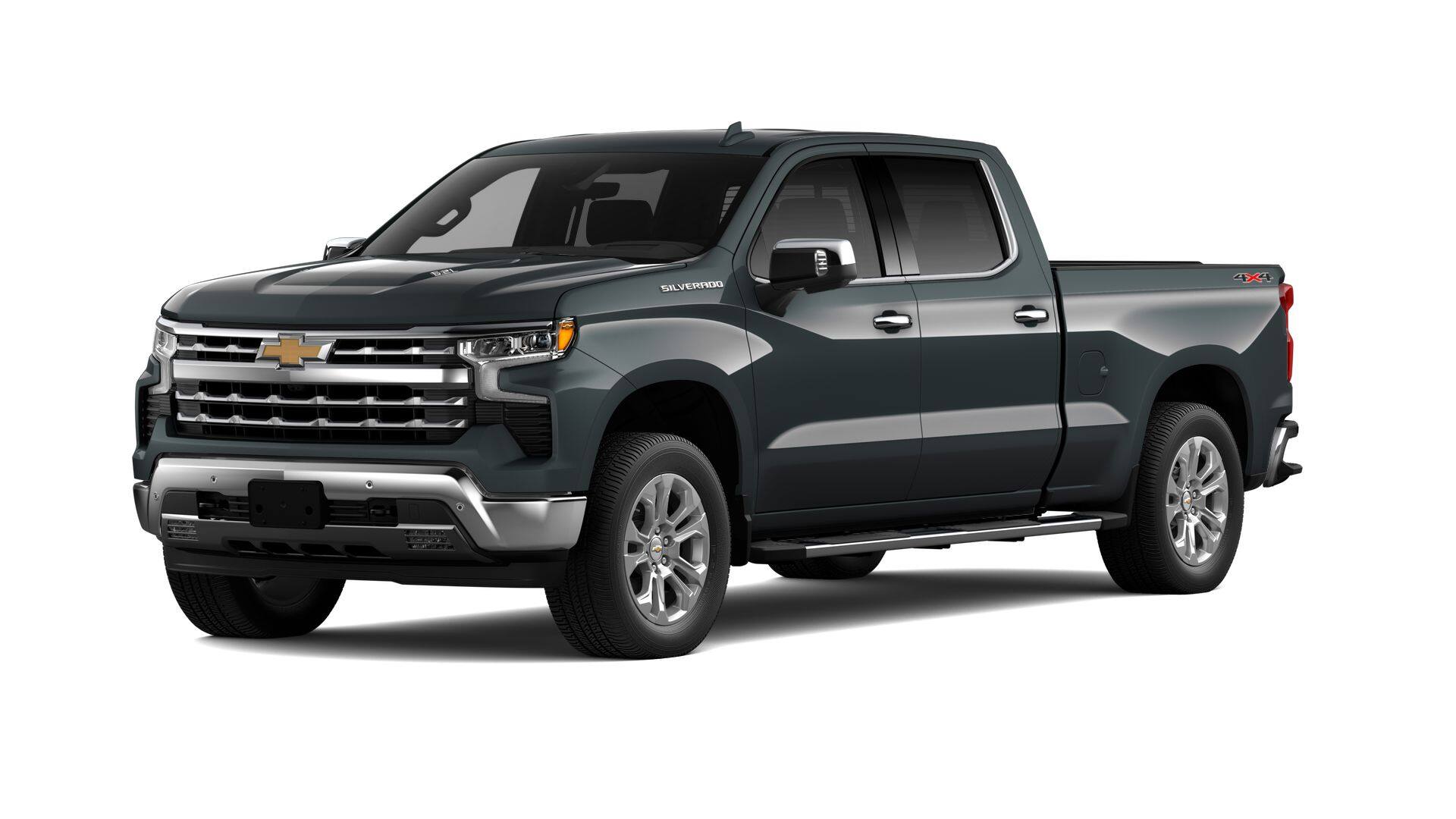 2026 Chevrolet Silverado 1500 LTZ in Cypress Gray — front three-quarter view