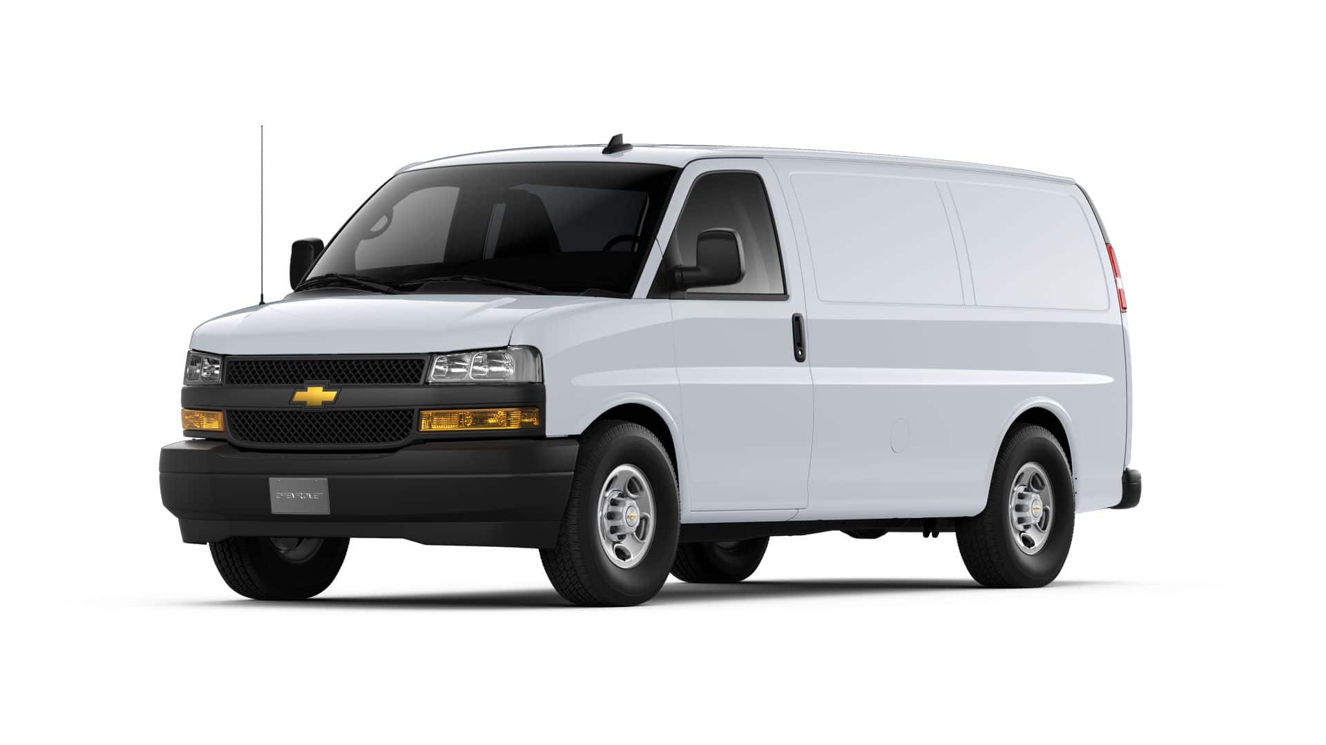 2026 Chevrolet Express Cargo 1WT in Summit White — front three-quarter view