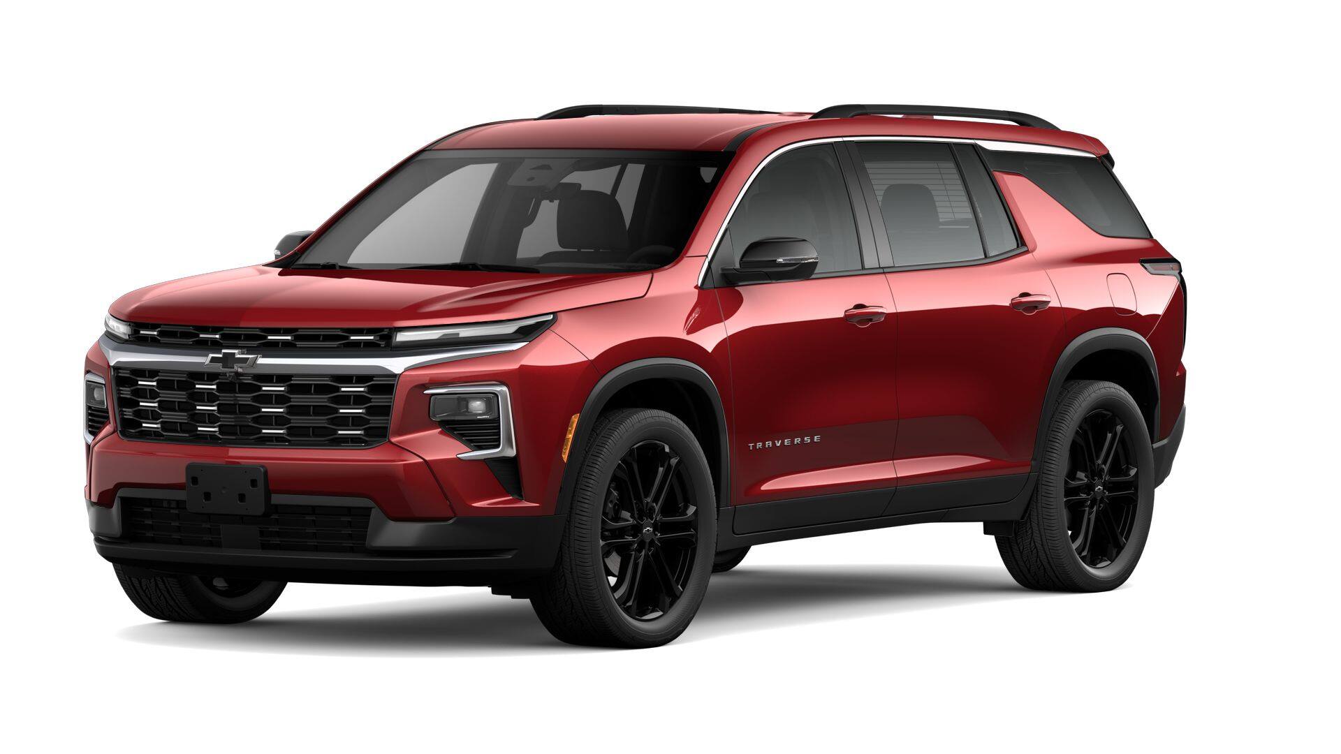 2026 Chevrolet Traverse LT in Radiant Red Tintcoat — front three-quarter view