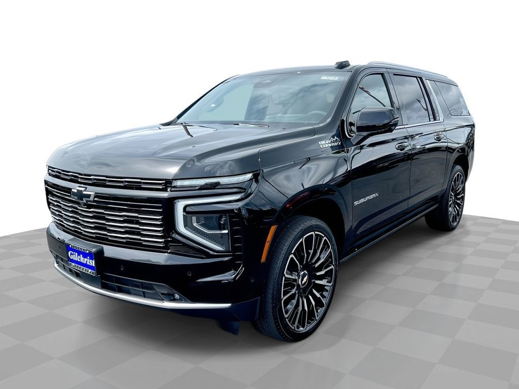 2026 Chevrolet Suburban High Country in Black — front three-quarter view