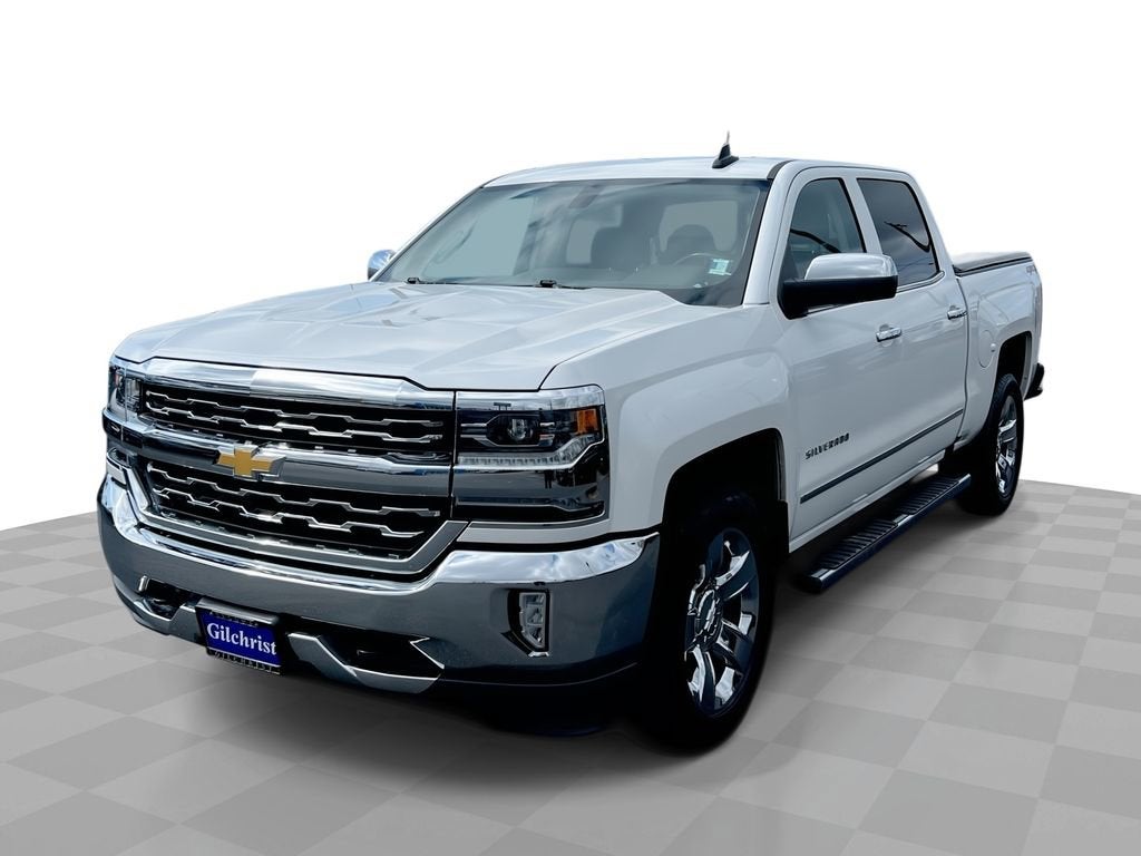 2018 Chevrolet Silverado 1500 LTZ in Iridescent Pearl Tricoat — front three-quarter view