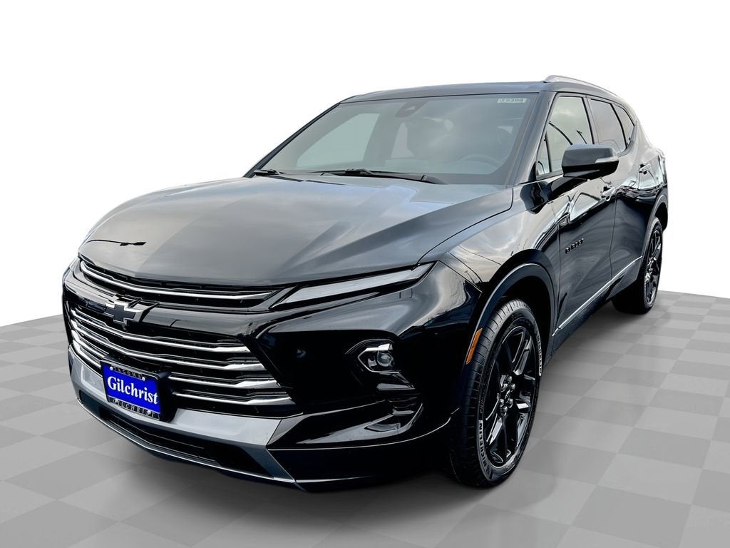 2025 Chevrolet Blazer Premier in Black — front three-quarter view