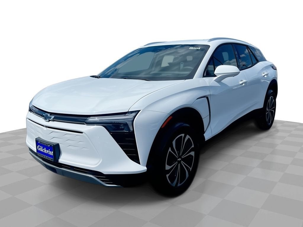 2025 Chevrolet Blazer EV LT in Summit White — front three-quarter view