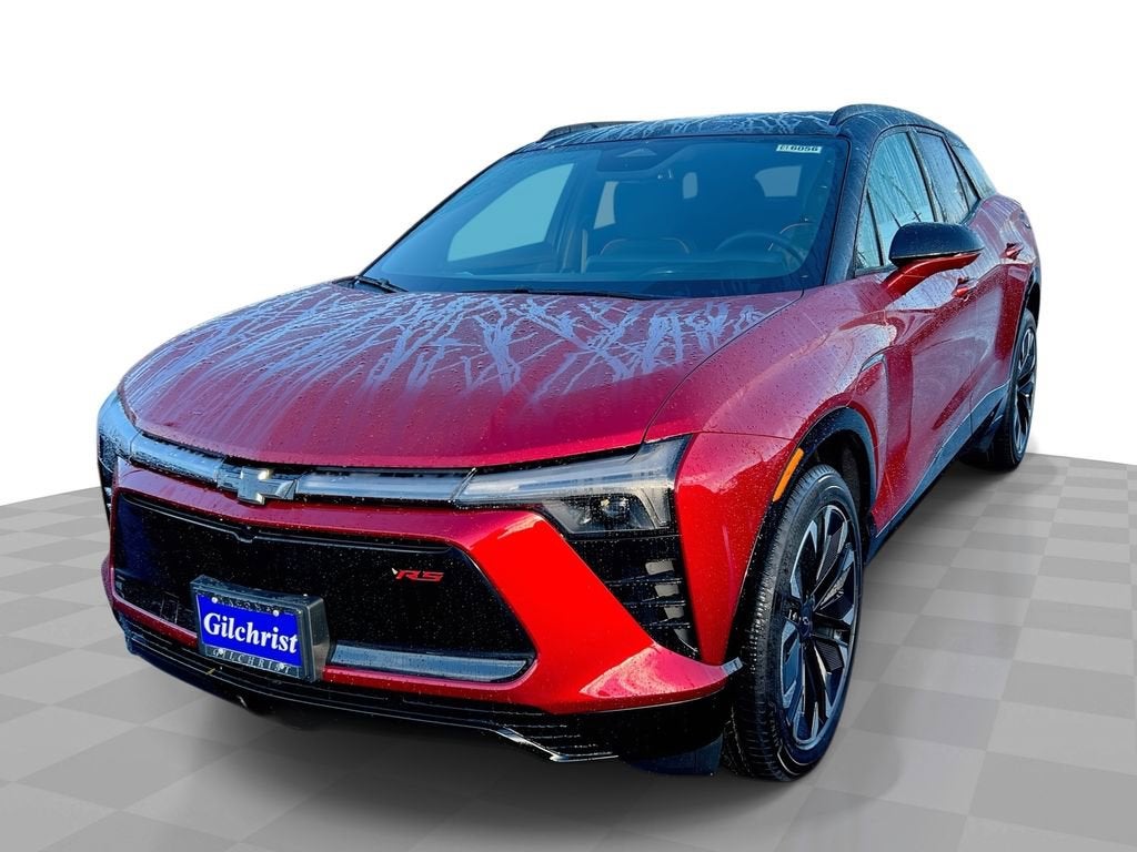 2026 Chevrolet Blazer EV RS in Radiant Red Tintcoat — front three-quarter view